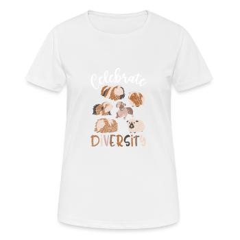 Vielfalt - Lustiges Meerschweinchen-nettes - Frauen T-Shirt atmungsaktiv - Weiß - Vorne - AI Model Female 172 dark (172cm)