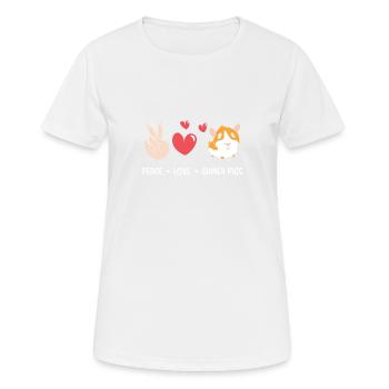 Peace Love Cochon d’Inde - Nice - T-shirt respirant Femme - blanc - Devant - AI Model Female 172 dark (172cm)