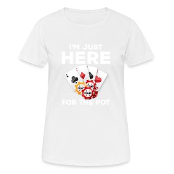 Je suis ici pour gagner au poker Texas Holdem - T-shirt respirant Femme - blanc - Devant - AI Model Female 172 dark (172cm)
