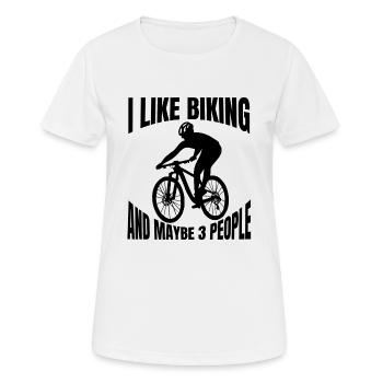 Mountainbike Fahrrad Radeln Radfahren Fahrradtour - Frauen T-Shirt atmungsaktiv - Weiß - Vorne - AI Model Female 172 dark (172cm)