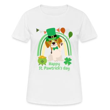 Fun beagle dog st patrick’s day Irish green paddy - T-shirt respirant Femme - blanc - Devant - AI Model Female 172 dark (172cm)