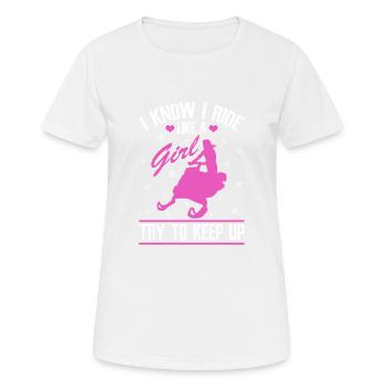 Roulez comme une fille Motoneige Motoneige - T-shirt respirant Femme - blanc - Devant - AI Model Female 172 dark (172cm)