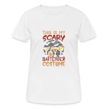 Mon costume de barman effrayant pour - T-shirt respirant Femme - blanc - Devant - AI Model Female 172 dark (172cm)