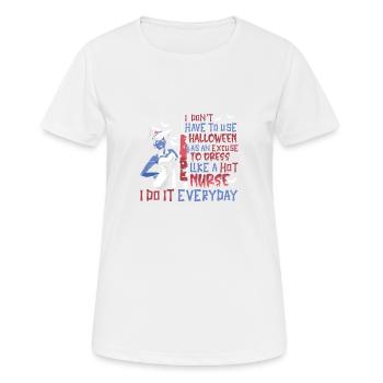 Heiße Krankenschwester Halloween - Frauen T-Shirt atmungsaktiv - Weiß - Vorne - AI Model Female 172 dark (172cm)