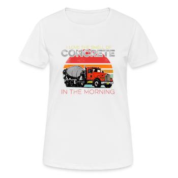 Ich liebe den Geruch von Beton Humor Zement Maurer - Frauen T-Shirt atmungsaktiv - Weiß - Vorne - AI Model Female 172 dark (172cm)