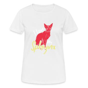 Ich Liebe Mein Sphynx Kätzchen Tierbesitzer - Frauen T-Shirt atmungsaktiv - Weiß - Vorne - AI Model Female 172 dark (172cm)