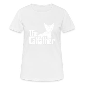 Meilleur père Sphynx de tous les temps - T-shirt respirant Femme - blanc - Devant - AI Model Female 172 dark (172cm)