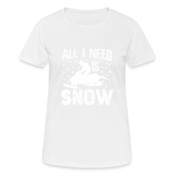 Besoin est motoneige motoneige motoneige motoneigiste - T-shirt respirant Femme - blanc - Devant - AI Model Female 172 dark (172cm)