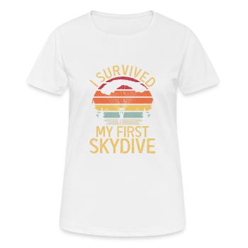 I survived my first parachute jump - Women's Breathable T-Shirt - white - Front - AI Model Female 172 dark (172cm)