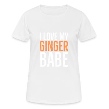 J’aime mon bébé gingembre - T-shirt respirant Femme - blanc - Devant - AI Model Female 172 dark (172cm)