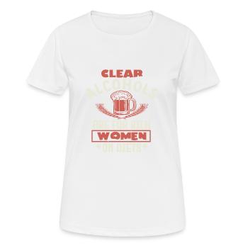KLARE ALKOHOLE SIND FÜR REICHE FRAUEN AUF DIÄTEN - Frauen T-Shirt atmungsaktiv - Weiß - Vorne - AI Model Female 172 dark (172cm)