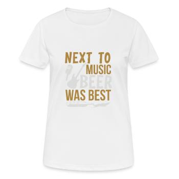 À CÔTÉ DE LA MUSIQUE, LA BIÈRE ÉTAIT LA MEILLEURE - T-shirt respirant Femme - blanc - Devant - AI Model Female 172 dark (172cm)