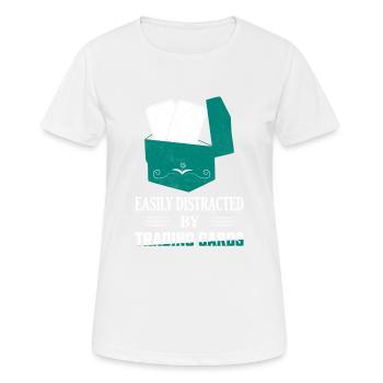 Easily Distracted By Trading Cards Card Collector - Frauen T-Shirt atmungsaktiv - Weiß - Vorne - AI Model Female 172 dark (172cm)