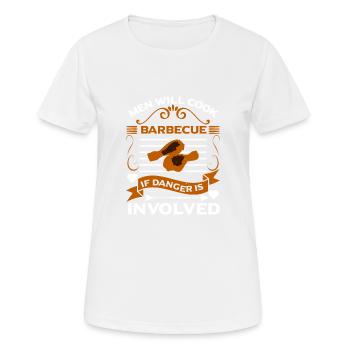MÄNNER GRILLEN, WENN GEFAHR BESTEHT - Frauen T-Shirt atmungsaktiv - Weiß - Vorne - AI Model Female 172 dark (172cm)
