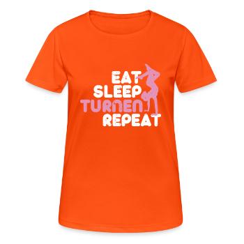 Gymnastique | Gymnastique Gymnastique Filles Femmes - T-shirt respirant Femme - orange néon - Devant - AI Model Female 172 dark (172cm)