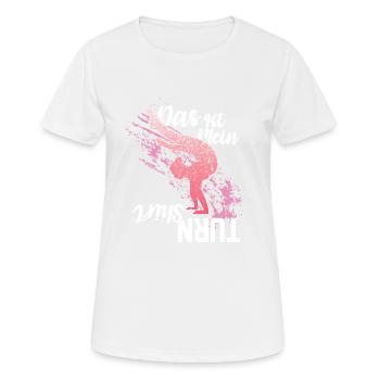 Turnen | Turnerin Gymnastik Turnen Mädchen Frauen - Frauen T-Shirt atmungsaktiv - Weiß - Vorne - AI Model Female 172 dark (172cm)