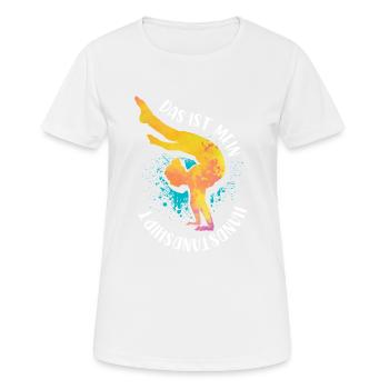 Turnen | Turnerin Gymnastik Turnen Mädchen Frauen - Frauen T-Shirt atmungsaktiv - Weiß - Vorne - AI Model Female 172 dark (172cm)