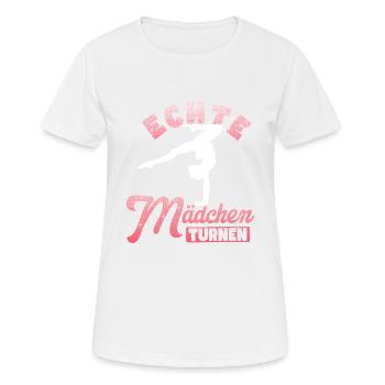 Turnen | Turnerin Gymnastik Turnen Mädchen Frauen - Frauen T-Shirt atmungsaktiv - Weiß - Vorne - AI Model Female 172 dark (172cm)