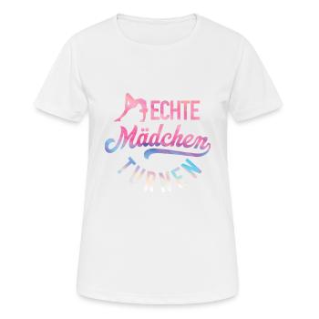 Turnen | Turnerin Gymnastik Turnen Mädchen Frauen - Frauen T-Shirt atmungsaktiv - Weiß - Vorne - AI Model Female 172 dark (172cm)