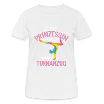 Turnen | Turnerin Gymnastik Turnen Mädchen Frauen - Frauen T-Shirt atmungsaktiv - Weiß - Vorne - AI Model Female 172 dark (172cm)