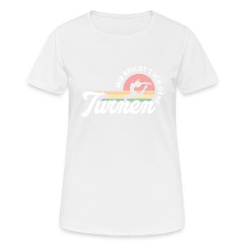 Turnen | Turnerin Gymnastik Turnen Mädchen Frauen - Frauen T-Shirt atmungsaktiv - Weiß - Vorne - AI Model Female 172 dark (172cm)