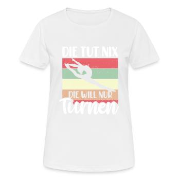Turnen | Turnerin Gymnastik Turnen Mädchen Frauen - Frauen T-Shirt atmungsaktiv - Weiß - Vorne - AI Model Female 172 dark (172cm)