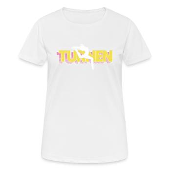 Turnen | Turnerin Gymnastik Turnen Mädchen Frauen - Frauen T-Shirt atmungsaktiv - Weiß - Vorne - AI Model Female 172 dark (172cm)