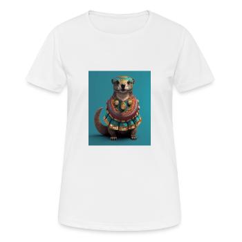 Esthétique Cool Otter Design Esthétique Cool Art - T-shirt respirant Femme - blanc - Devant - AI Model Female 172 dark (172cm)