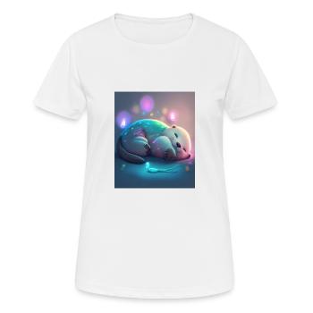 Otter Pet Owners Funny Sleepyhead Otter - Women's Breathable T-Shirt - white - Front - AI Model Female 172 dark (172cm)