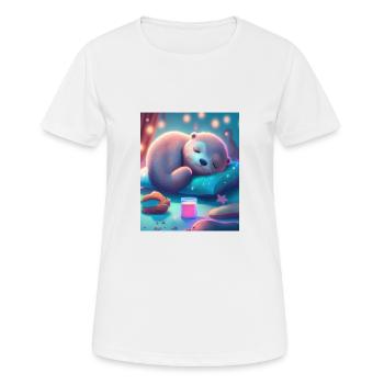 Otter Pet Owners Funny Sleepyhead Otter - Women's Breathable T-Shirt - white - Front - AI Model Female 172 dark (172cm)