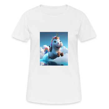 Cute Rainbow Unicorn Otter Riding A Unicorn - Frauen T-Shirt atmungsaktiv - Weiß - Vorne - AI Model Female 172 dark (172cm)