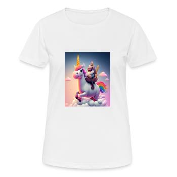 Cute Rainbow Unicorn Otter Riding A Unicorn - Frauen T-Shirt atmungsaktiv - Weiß - Vorne - AI Model Female 172 dark (172cm)
