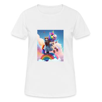 Cute Rainbow Unicorn Otter Riding A Unicorn - Frauen T-Shirt atmungsaktiv - Weiß - Vorne - AI Model Female 172 dark (172cm)