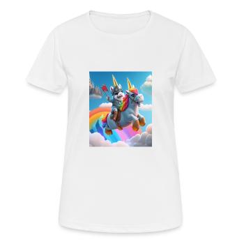Cute Rainbow Unicorn Otter Riding A Unicorn - Frauen T-Shirt atmungsaktiv - Weiß - Vorne - AI Model Female 172 dark (172cm)