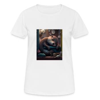 Cute Otter Bed Time Funny Bored Sleepyhead Otter - Women's Breathable T-Shirt - white - Front - AI Model Female 172 dark (172cm)
