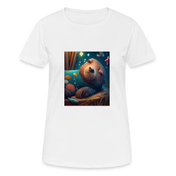 Cute Otter Bed Time Funny Bored Sleepyhead Otter - Women's Breathable T-Shirt - white - Front - AI Model Female 172 dark (172cm)