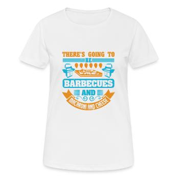 ES WIRD BARBECUE UND MAKKARONI UND - Frauen T-Shirt atmungsaktiv - Weiß - Vorne - AI Model Female 172 dark (172cm)