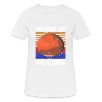 MARS Is The Answer Retro Vintage Funny Planet - Frauen T-Shirt atmungsaktiv - Weiß - Vorne - AI Model Female 172 dark (172cm)