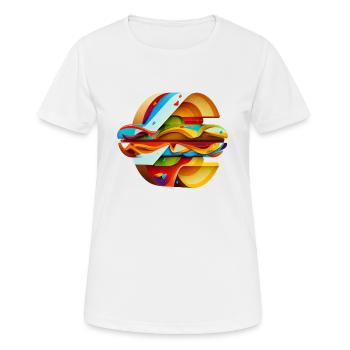Cheeseburger ohne Pommes aber mit Käse - Frauen T-Shirt atmungsaktiv - Weiß - Vorne - AI Model Female 172 dark (172cm)