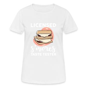 Licensed S'mores Button Tester 4 - Women's Breathable T-Shirt - white - Front - AI Model Female 172 dark (172cm)