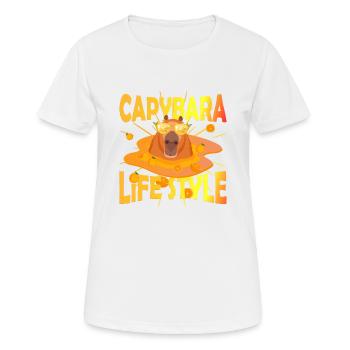 Style de vie Capy - T-shirt respirant Femme - blanc - Devant - AI Model Female 172 dark (172cm)