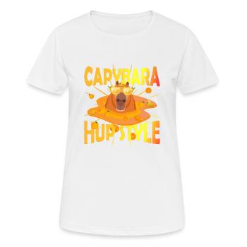 Capy HUPstyle duck - Frauen T-Shirt atmungsaktiv - Weiß - Vorne - AI Model Female 172 dark (172cm)