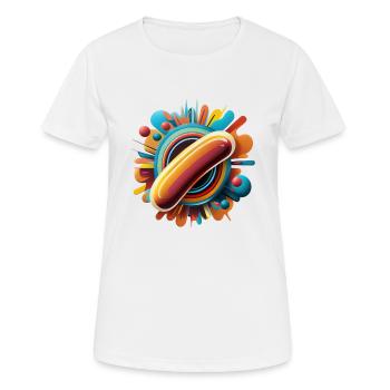 Hot-dog de restauration rapide dans le style BD - T-shirt respirant Femme - blanc - Devant - AI Model Female 172 dark (172cm)