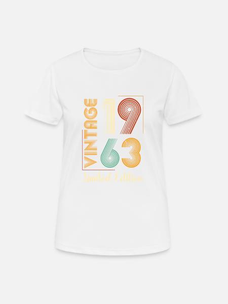 Vintage 1963 Limited Edition 60th Birthday GESCHENK - Frauen T-Shirt atmungsaktiv - Weiß