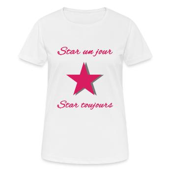 Stern - Frauen T-Shirt atmungsaktiv - Weiß - Vorne - AI Model Female 172 dark (172cm)