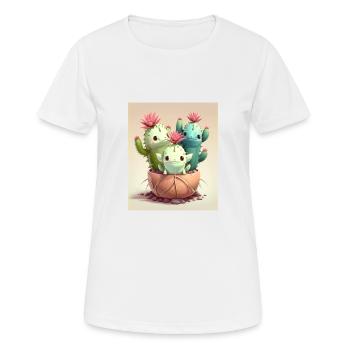 Mexican Cactus Plant Lover Cactus Axolotl Mexican - Frauen T-Shirt atmungsaktiv - Weiß - Vorne - AI Model Female 172 dark (172cm)