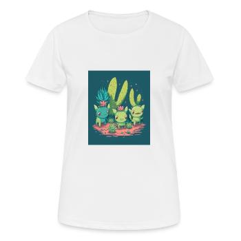 Mexican Cactus Plant Lover Cactus Axolotl Mexican - Frauen T-Shirt atmungsaktiv - Weiß - Vorne - AI Model Female 172 dark (172cm)