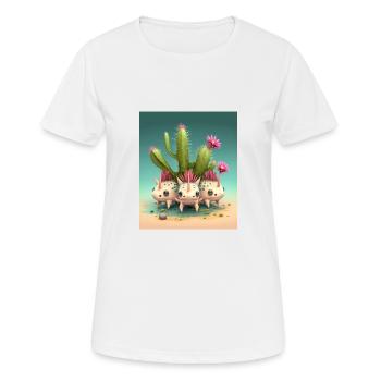 Mexican Cactus Plant Lover Cactus Axolotl Mexican - Frauen T-Shirt atmungsaktiv - Weiß - Vorne - AI Model Female 172 dark (172cm)
