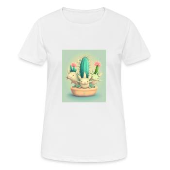 Mexican Cactus Plant Lover Cactus Axolotl Mexican - Frauen T-Shirt atmungsaktiv - Weiß - Vorne - AI Model Female 172 dark (172cm)