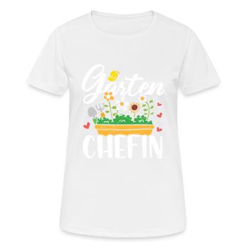 Gartenchefin Garten Chefin Gärtner Gärtnerin - Frauen T-Shirt atmungsaktiv - Weiß - Vorne - AI Model Female 172 dark (172cm)